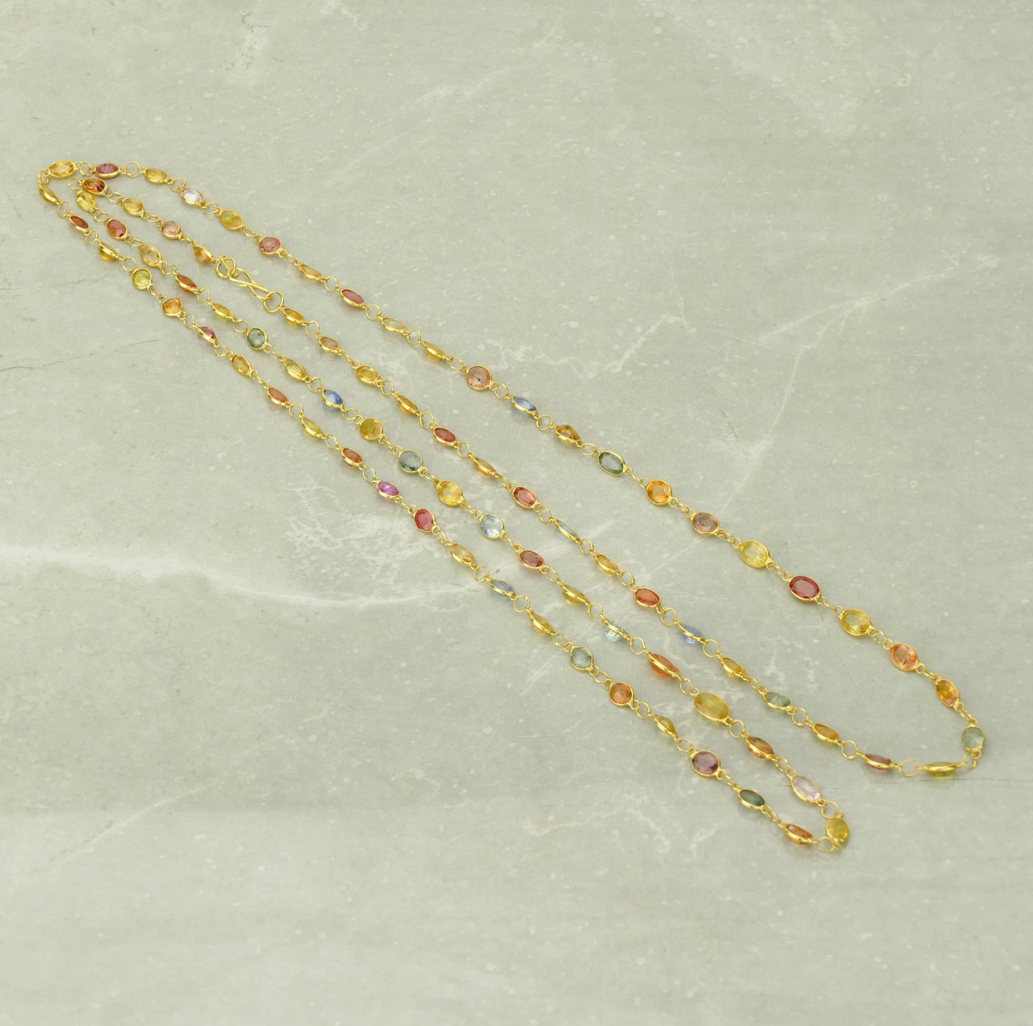 Mix Sapphire Gold Necklace for Women