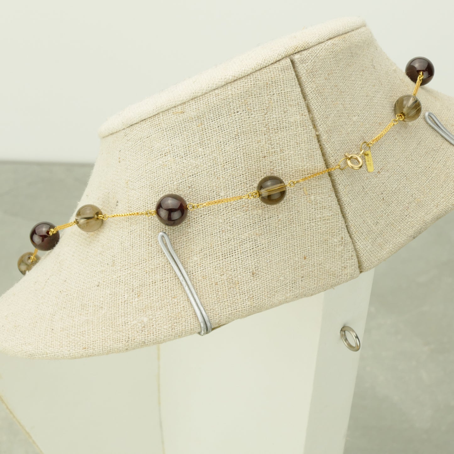 Garnet and Smoky Quartz Necklace