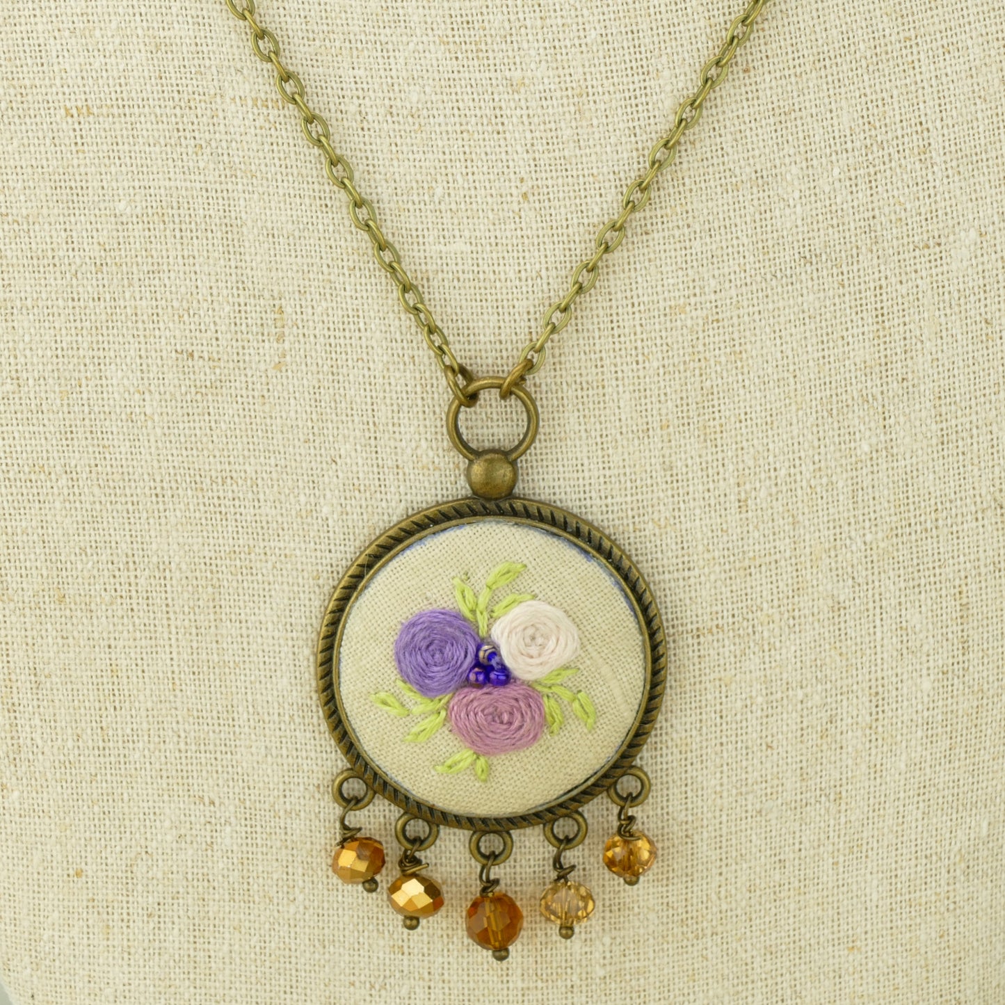 Needlework Embroidered Necklace