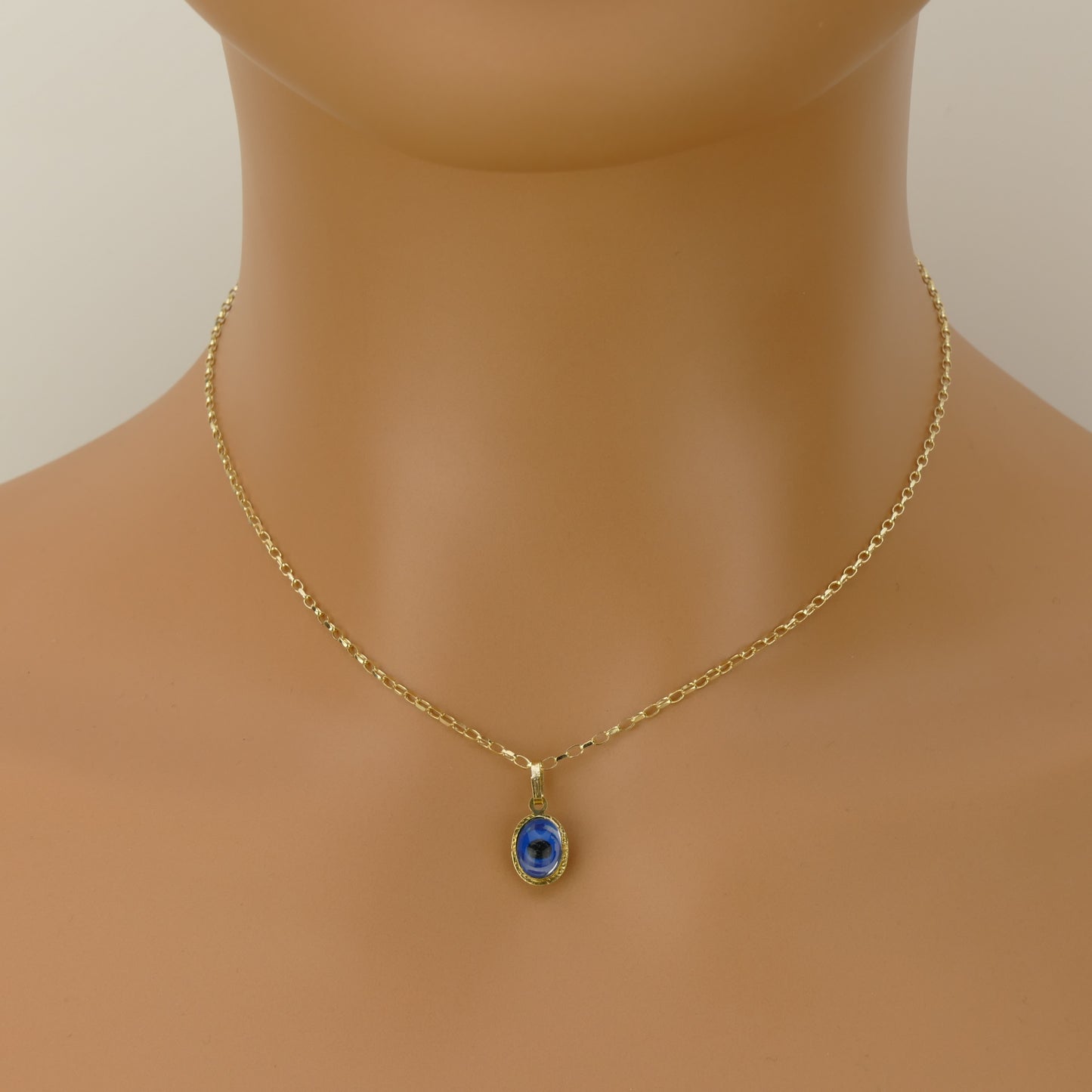 Oval Evil Eye Pendant
