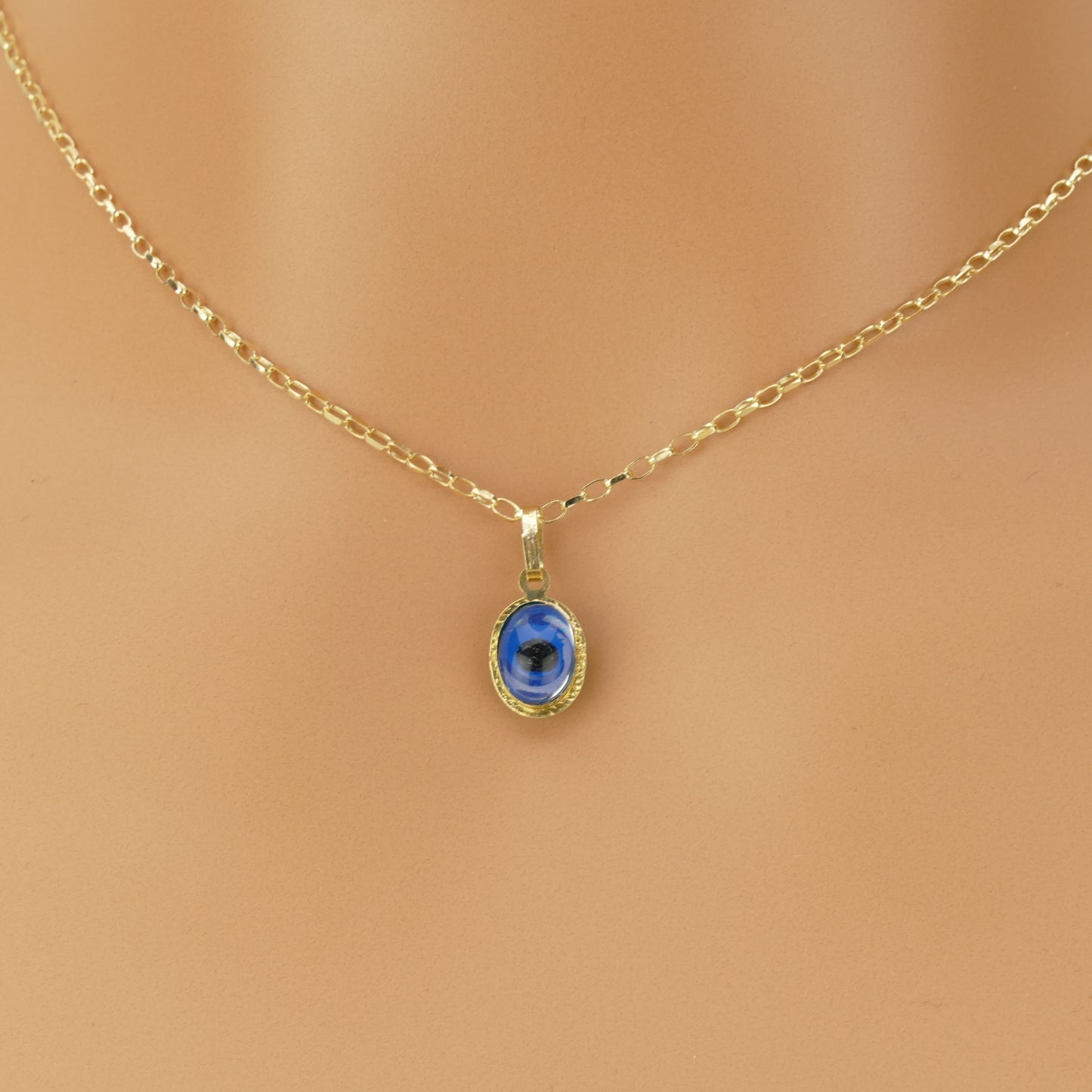 Oval Evil Eye Pendant