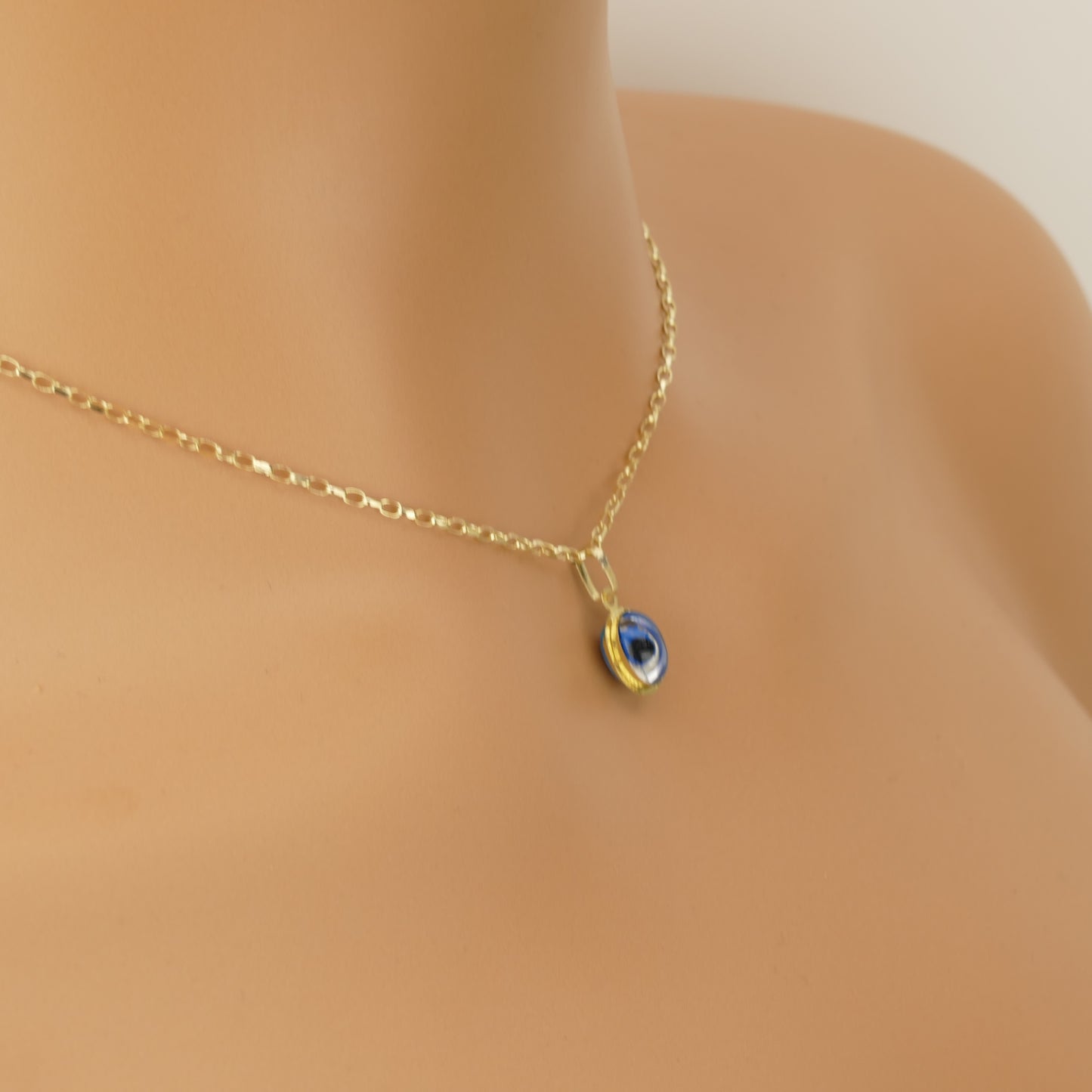 Oval Evil Eye Pendant