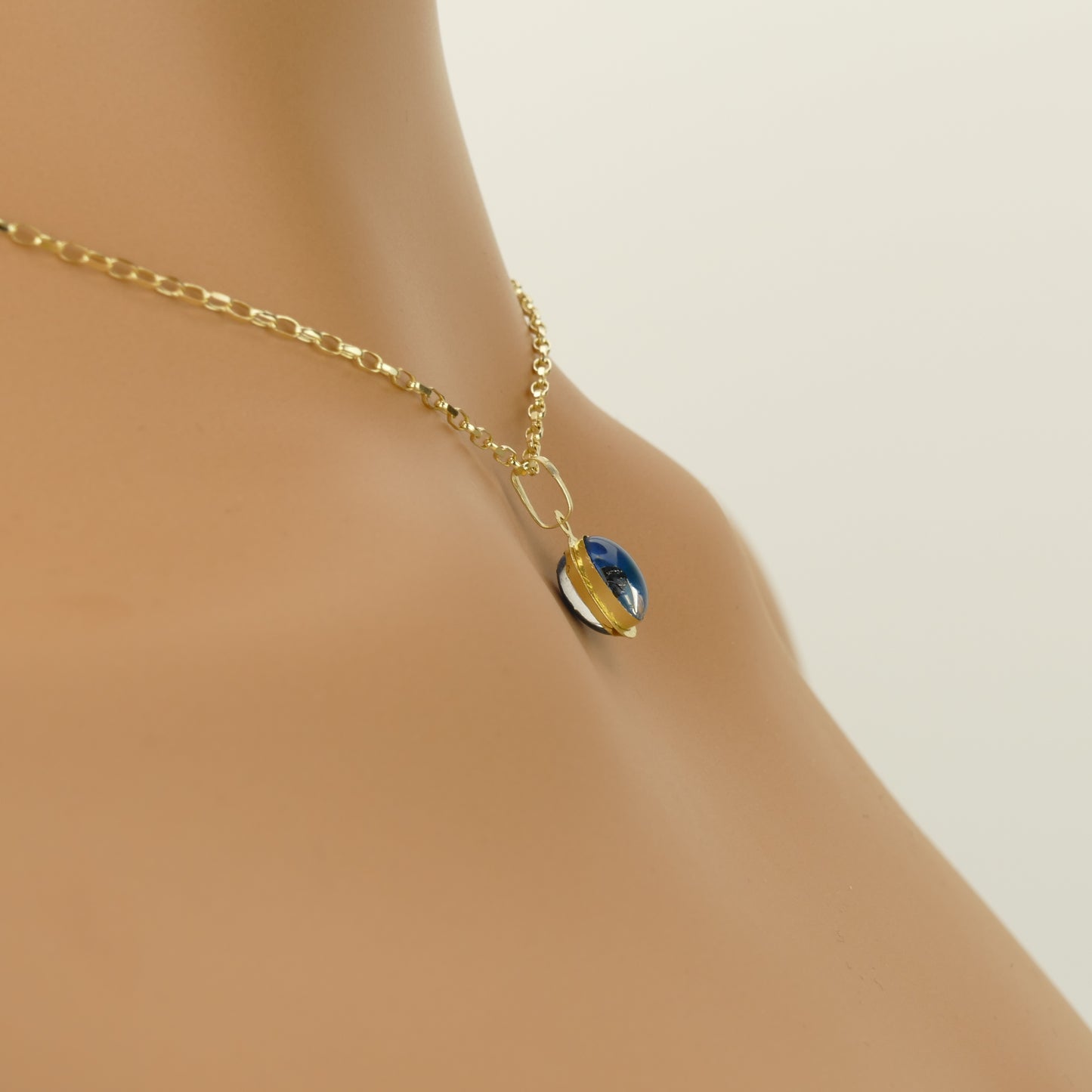 Oval Evil Eye Pendant