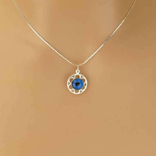 Floral Evil Eye Pendant