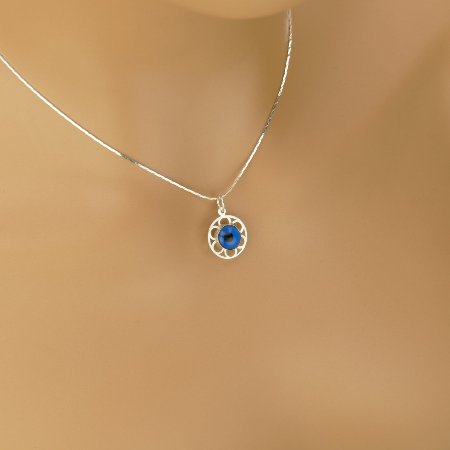 Floral Evil Eye Pendant