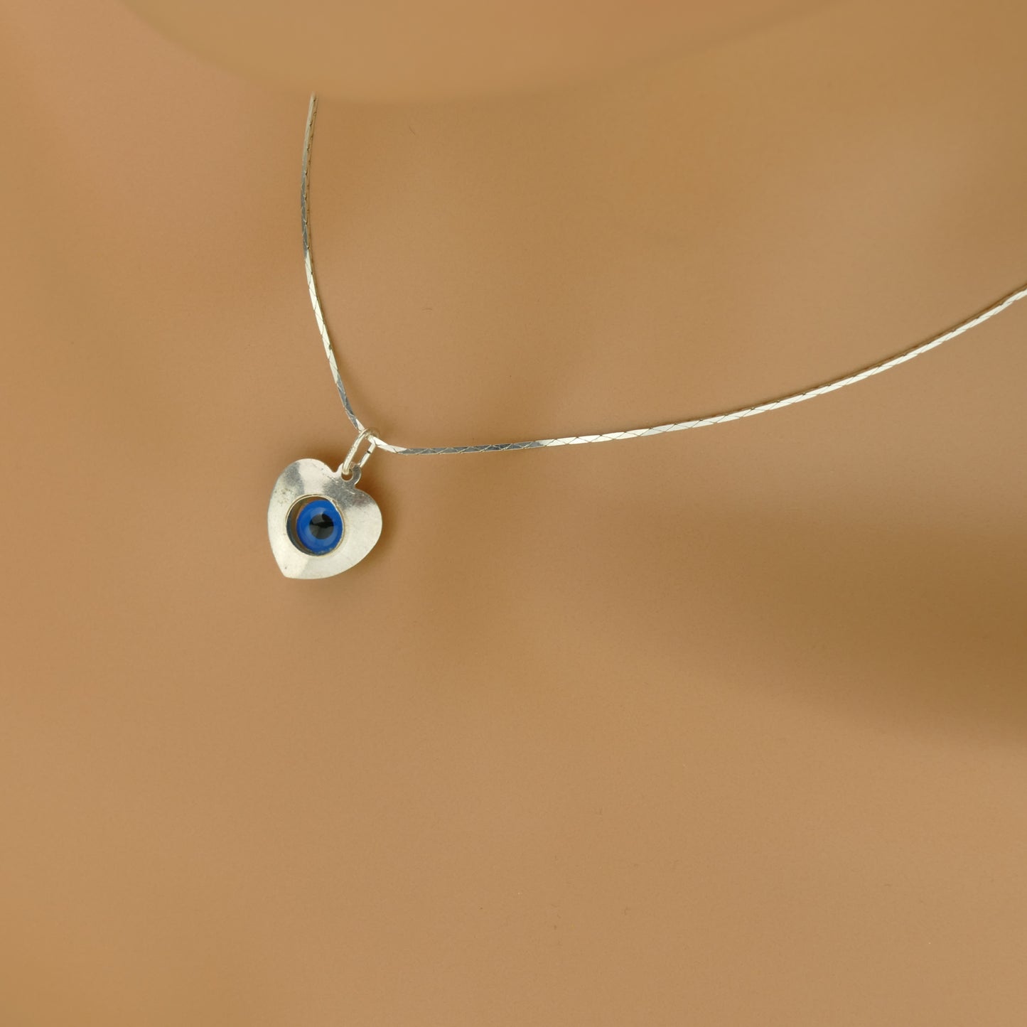 Heart Shaped Evil Eye Pendant