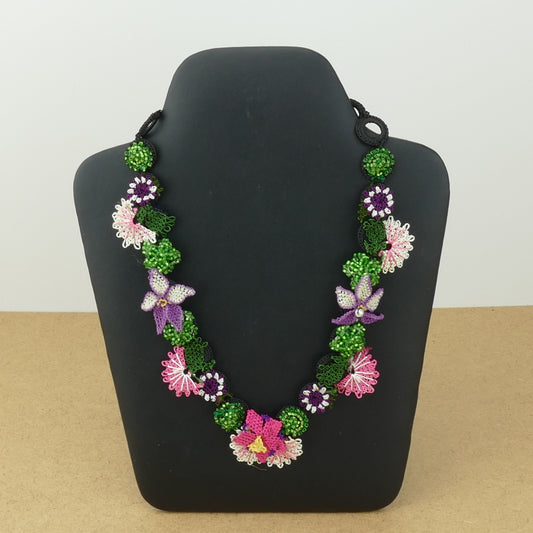 Fabric Floral Necklace