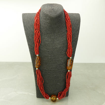 Red Coral Beaded Necklace