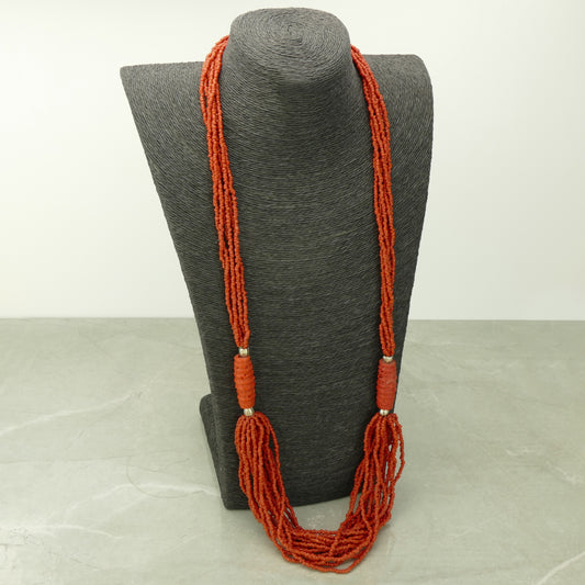 Long Red Coral Necklace