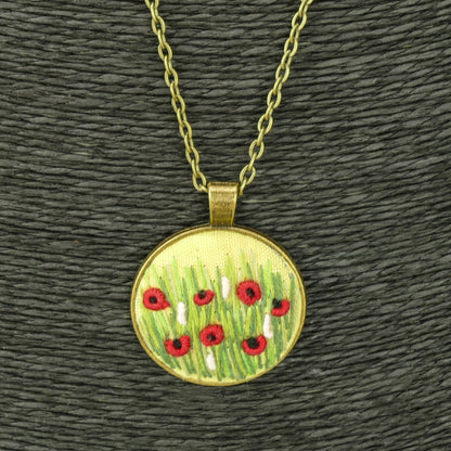 Needlework Rose Pendant