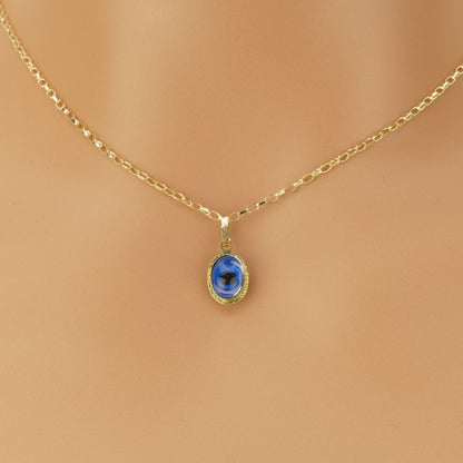 Oval Evil Eye Pendant